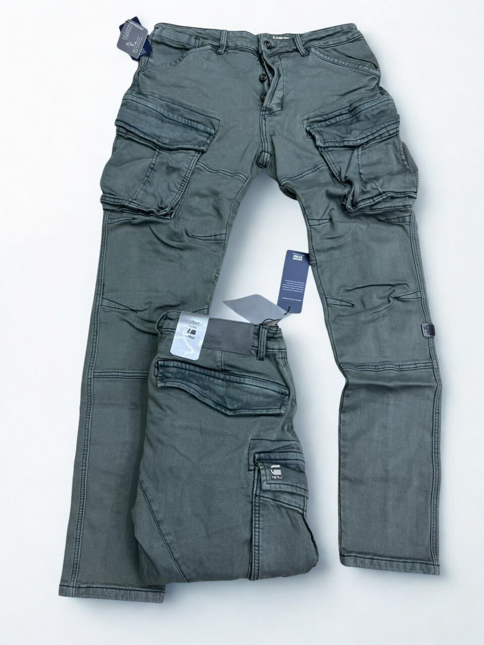 G-Star RAW Zip Pocket 3D Skinny Cargo Pants 2.0 - Sharkskin Grey Superstretch Denim Jeans (28-38)