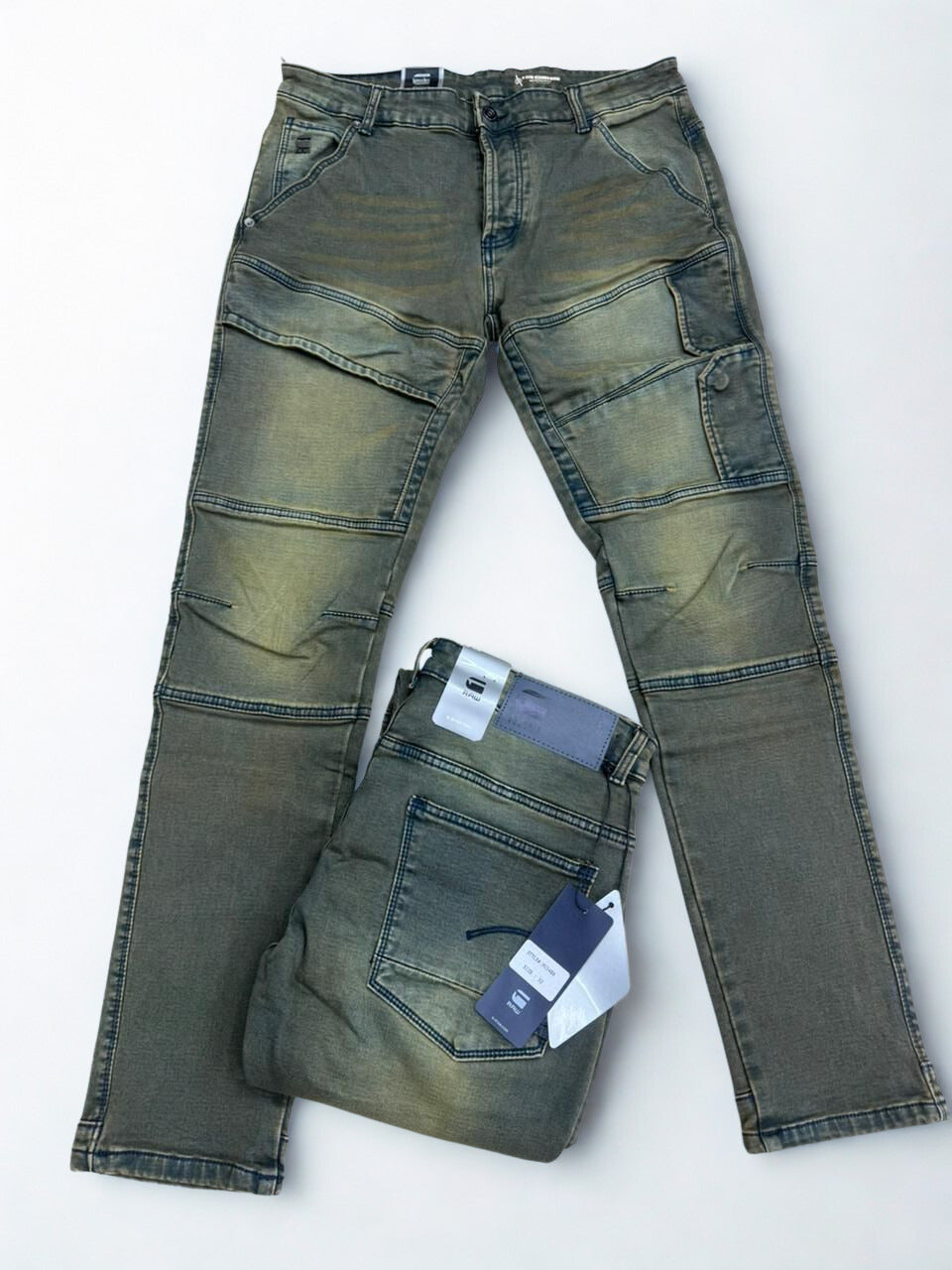 G-Star RAW Front Pocket Slim Cargo Pants - Dark Olive Stretch Twill Denim Jeans