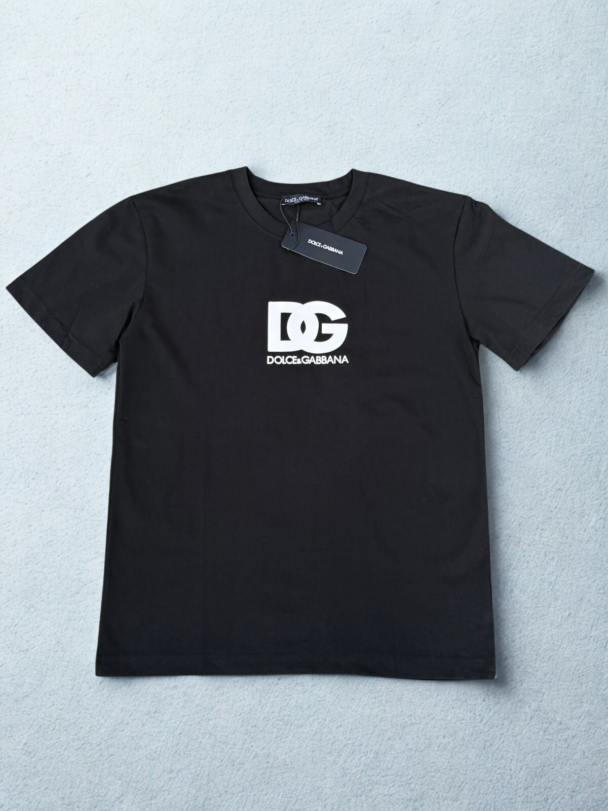 Dolce & Gabbana DG Logo T-Shirt Black/Light Blue | Luxury Tee SA
