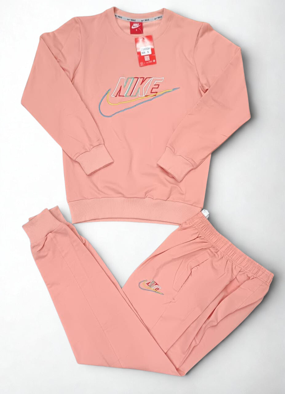 Nike Sportswear Sweat Fleece Tracksuit with Rainbow Swoosh Embroidery