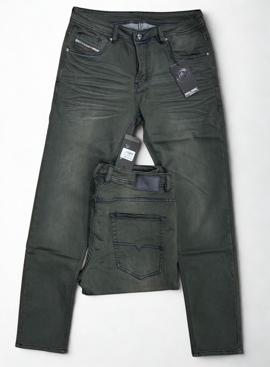 Diesel Thommer Slim Fit JoggJeans - Washed Grey Stretch Denim Men’s Skinny Jeans