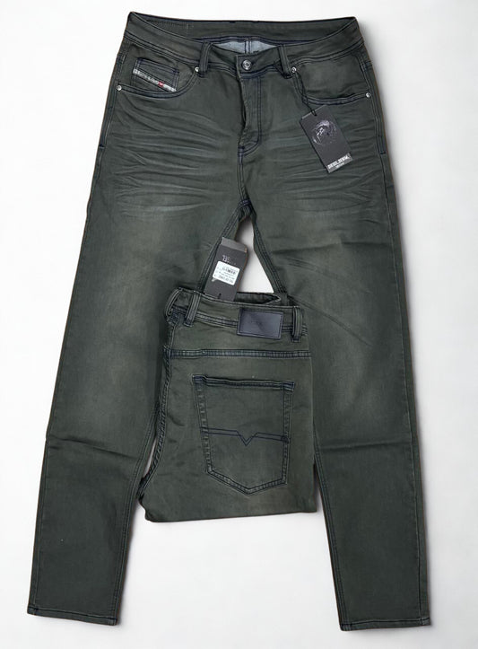 Diesel Thommer Slim Fit JoggJeans - Washed Grey Stretch Denim Men’s Skinny Jeans