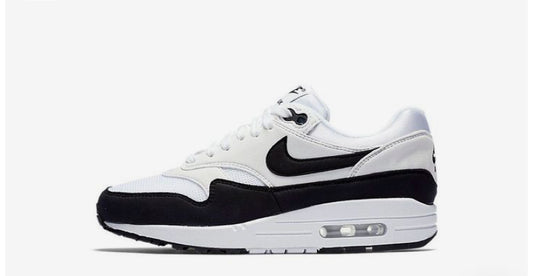 Nike Air Max 1 Unisex Sneakers - Black/White - Iconic Visible Air Cushioning, Sizes 3-9 UK