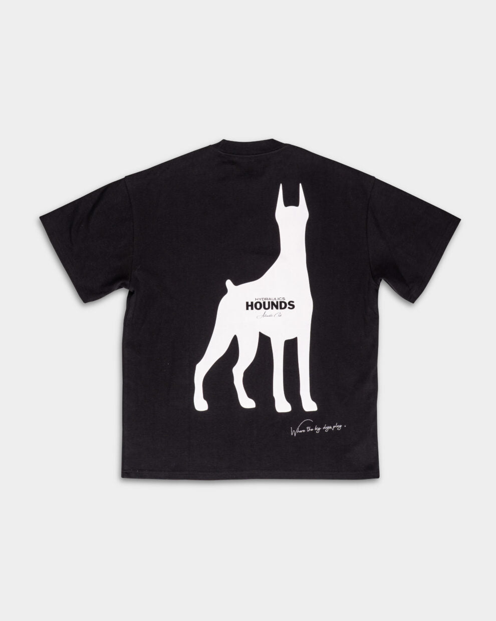 Hydraulics Hounds Doberman T-Shirt | Oversized Streetwear Tee Black/White | M-3XL