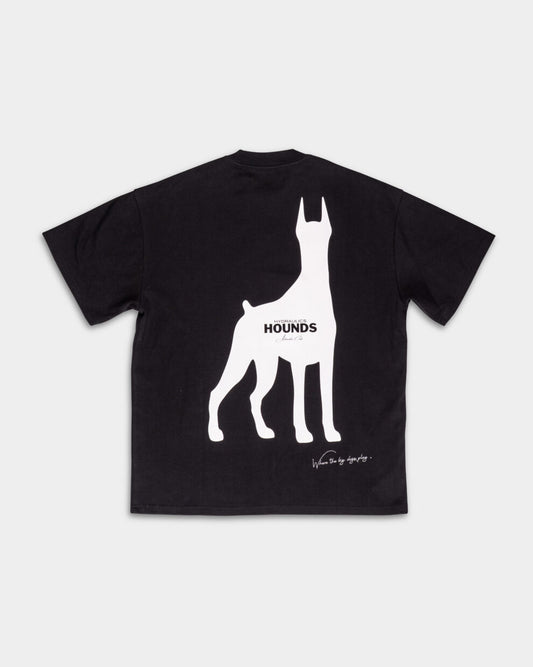 Hydraulics Hounds Doberman T-Shirt | Oversized Streetwear Tee Black/White | M-3XL