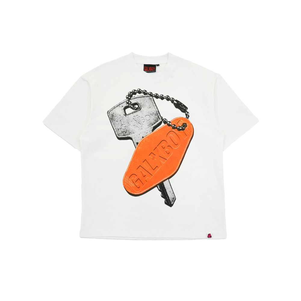 GALXBOY Key to the City T-Shirt - Oversized Graphic Cotton Tee in White & Black