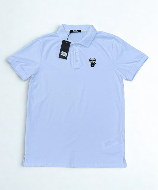 Karl Lagerfeld IKON Embroidered Polo Shirt - Signature Karl Patch Men’s Short Sleeve Piqué Polo