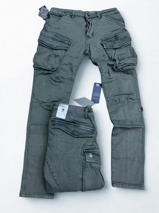 G-Star RAW Zip Pocket 3D Skinny Cargo Pants 2.0 - Sharkskin Grey Superstretch Denim Jeans (28-38)