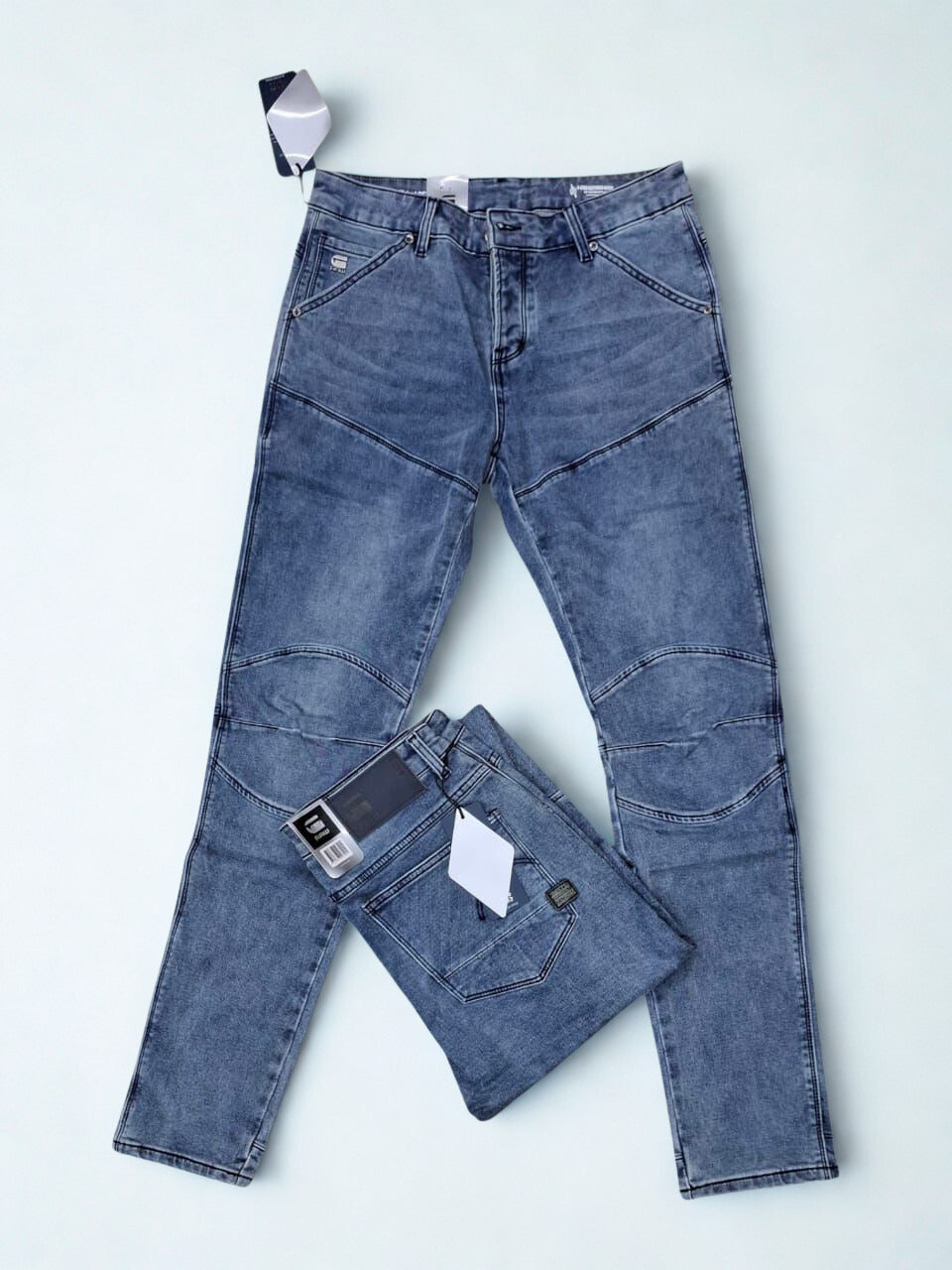 G-Star RAW Moto Cross 3D Slim Jeans - Worn In Revving Cobler Dark Blue Stretch Denim