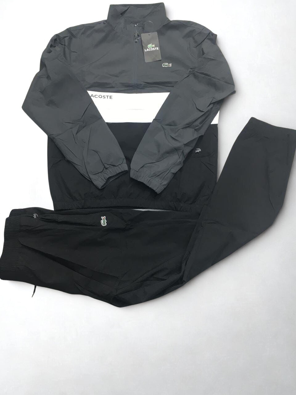 Lacoste Men’s Colorblock Tracksuit | Sport Jogger Set in Navy, Blue, Black