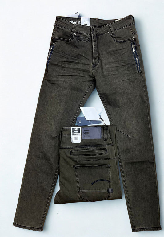 G-Star RAW 5620 3D Zip Knee Skinny Originals Jeans - Elto Black Grey Superstretch Denim