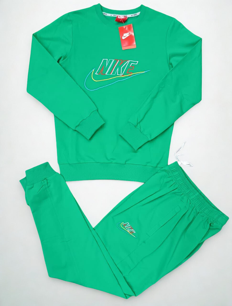 Nike Sportswear Sweat Fleece Tracksuit with Rainbow Swoosh Embroidery