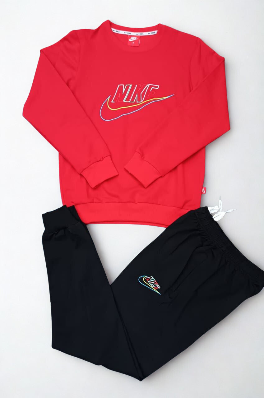 Nike Sportswear Sweat Fleece Tracksuit with Rainbow Swoosh Embroidery
