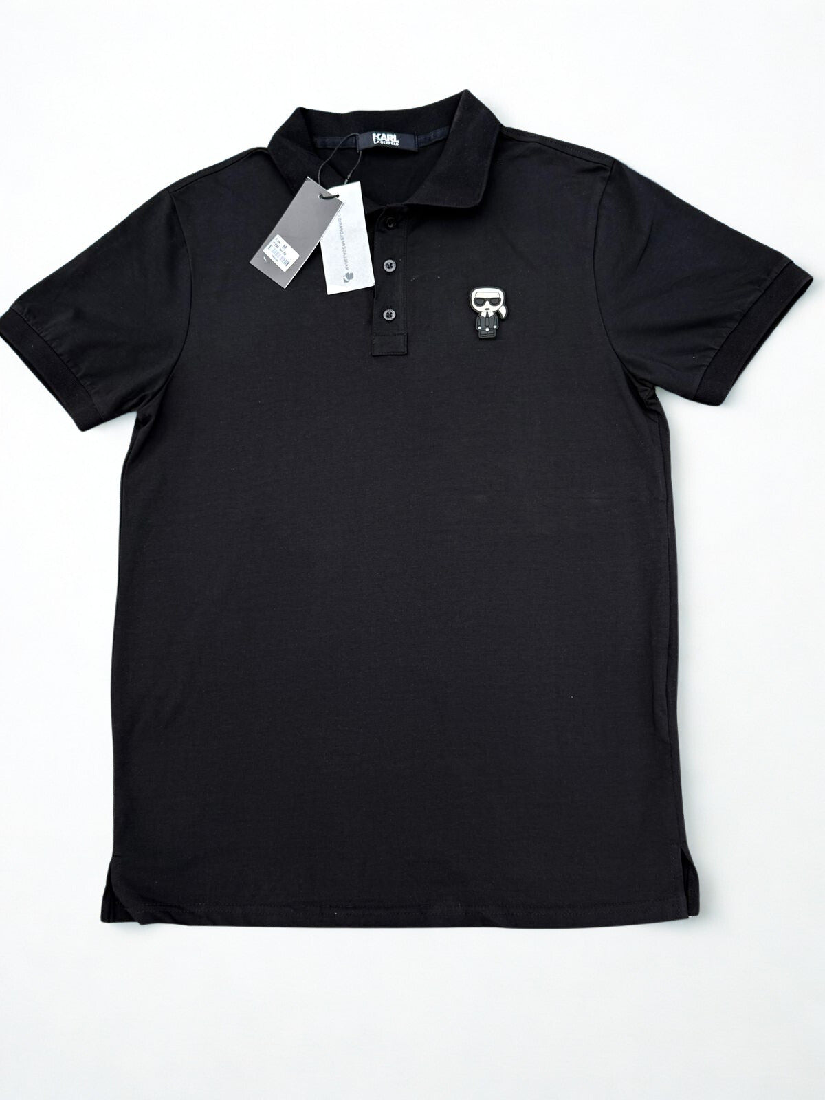 Karl Lagerfeld IKON Embroidered Polo Shirt - Signature Karl Patch Men’s Short Sleeve Piqué Polo