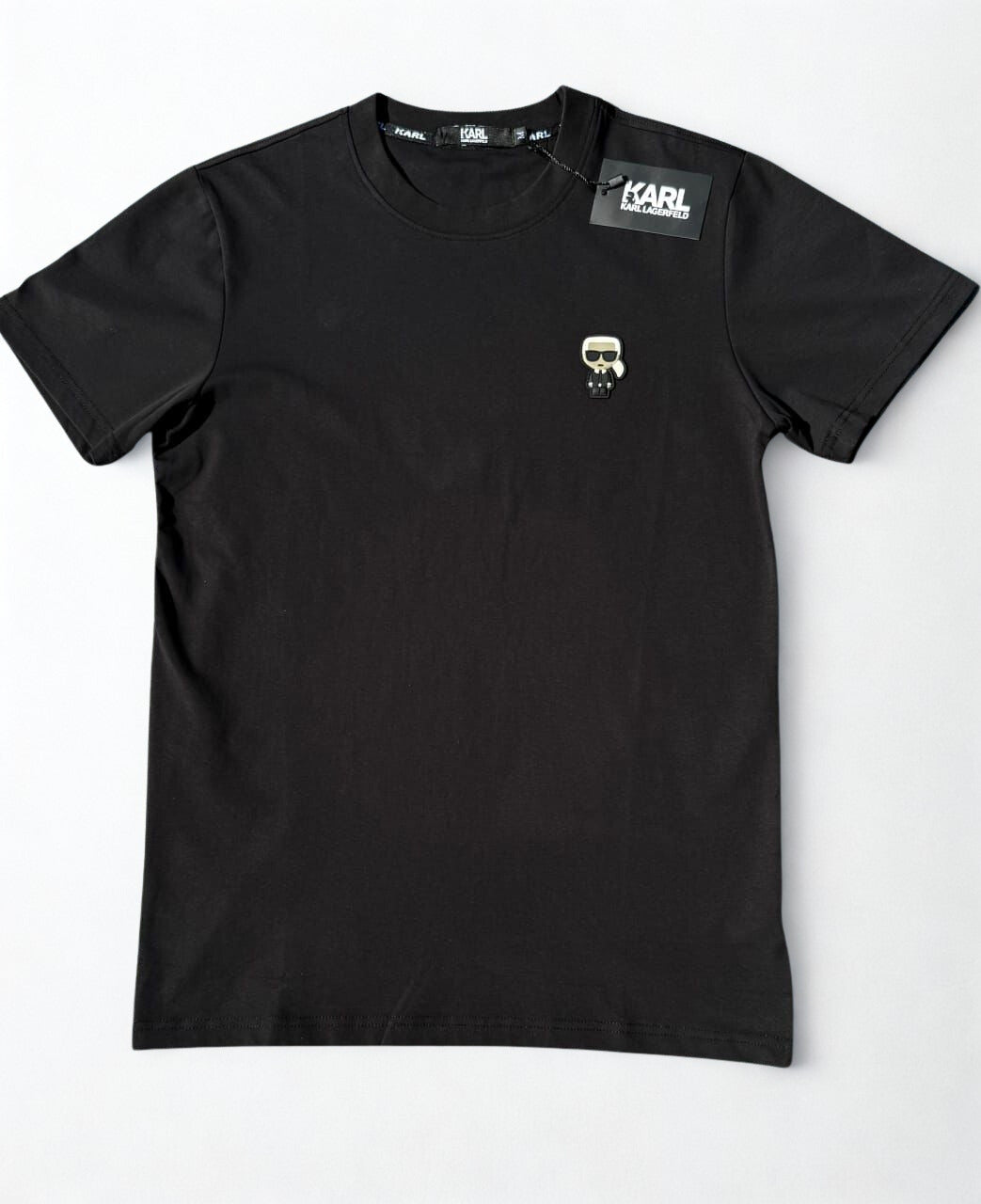 Karl Lagerfeld IKON Patch T-Shirt - Embroidered Karl Icon Tee - Red, White, Black, Pink, Green