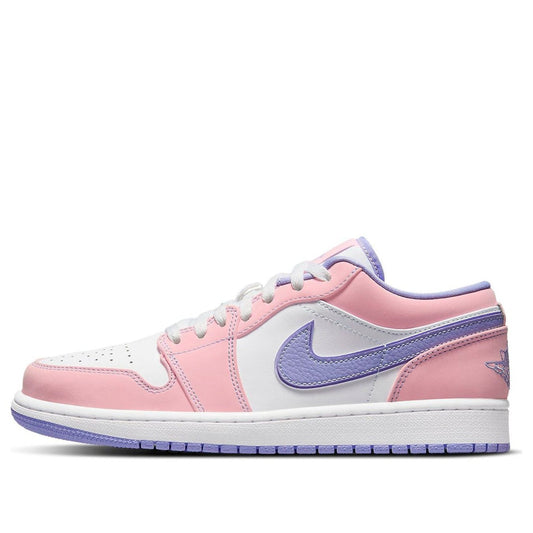 Nike Air Jordan 1 Low SE Arctic Punch Sneakers - White/Pink Purple Pulse - Pastel Leather Upper, Sizes 3-9 UK