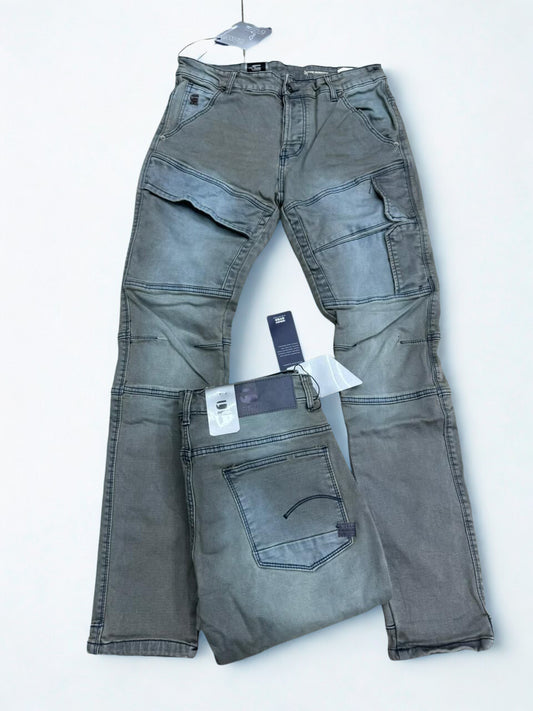 G-Star RAW Rovic Slim Trainer Cargo Pants - Asfalt Grey Stretch Denim Jeans (28-38)