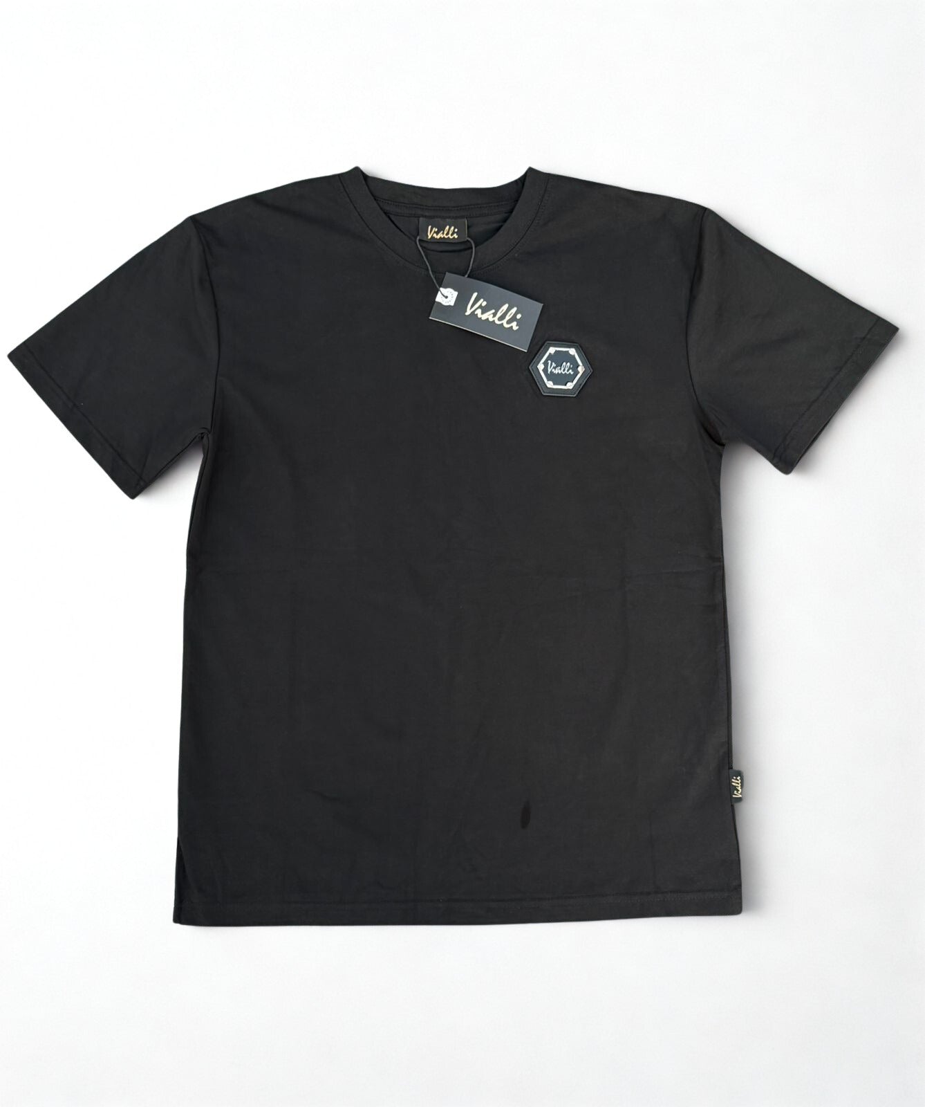 Vialli T-Shirt Black/White | Premium Cotton Mens Tee SA