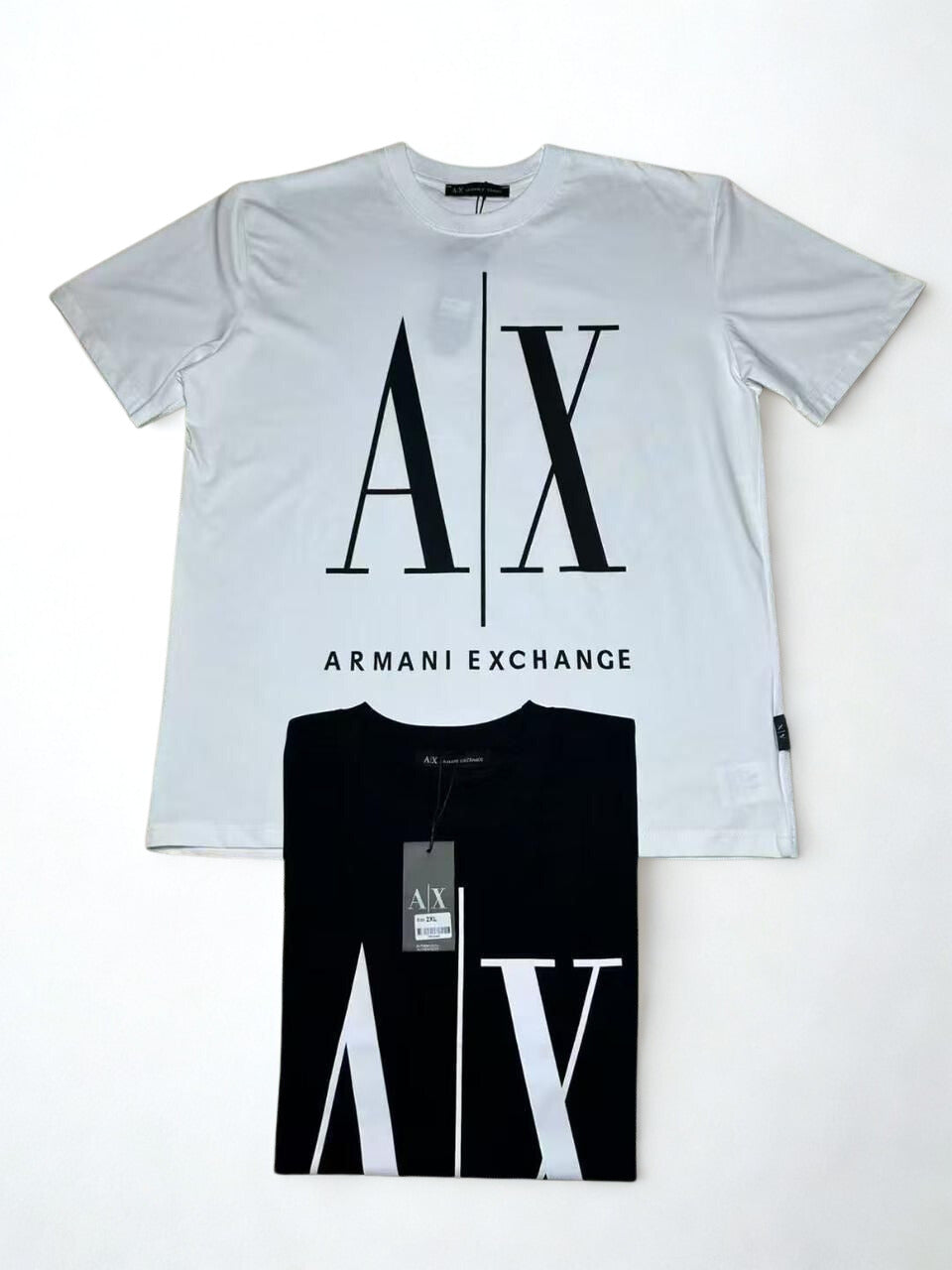 Armani Exchange Logo T-Shirt | Bold A|X Print in White & Black | M-3XL