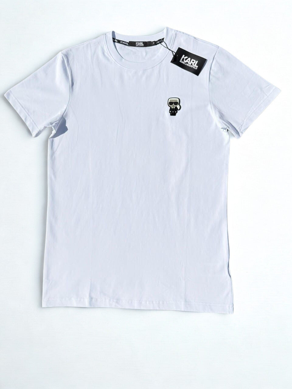 Karl Lagerfeld IKON Patch T-Shirt - Embroidered Karl Icon Tee - Red, White, Black, Pink, Green