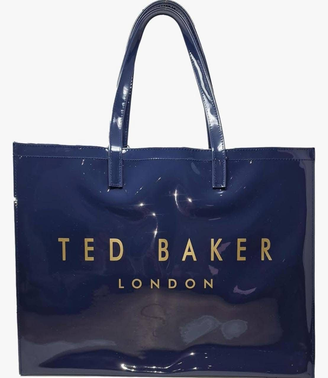 Ted Baker Icon Glossy Tote Bag - Faux Leather Designer Handbag (Multiple Colors)