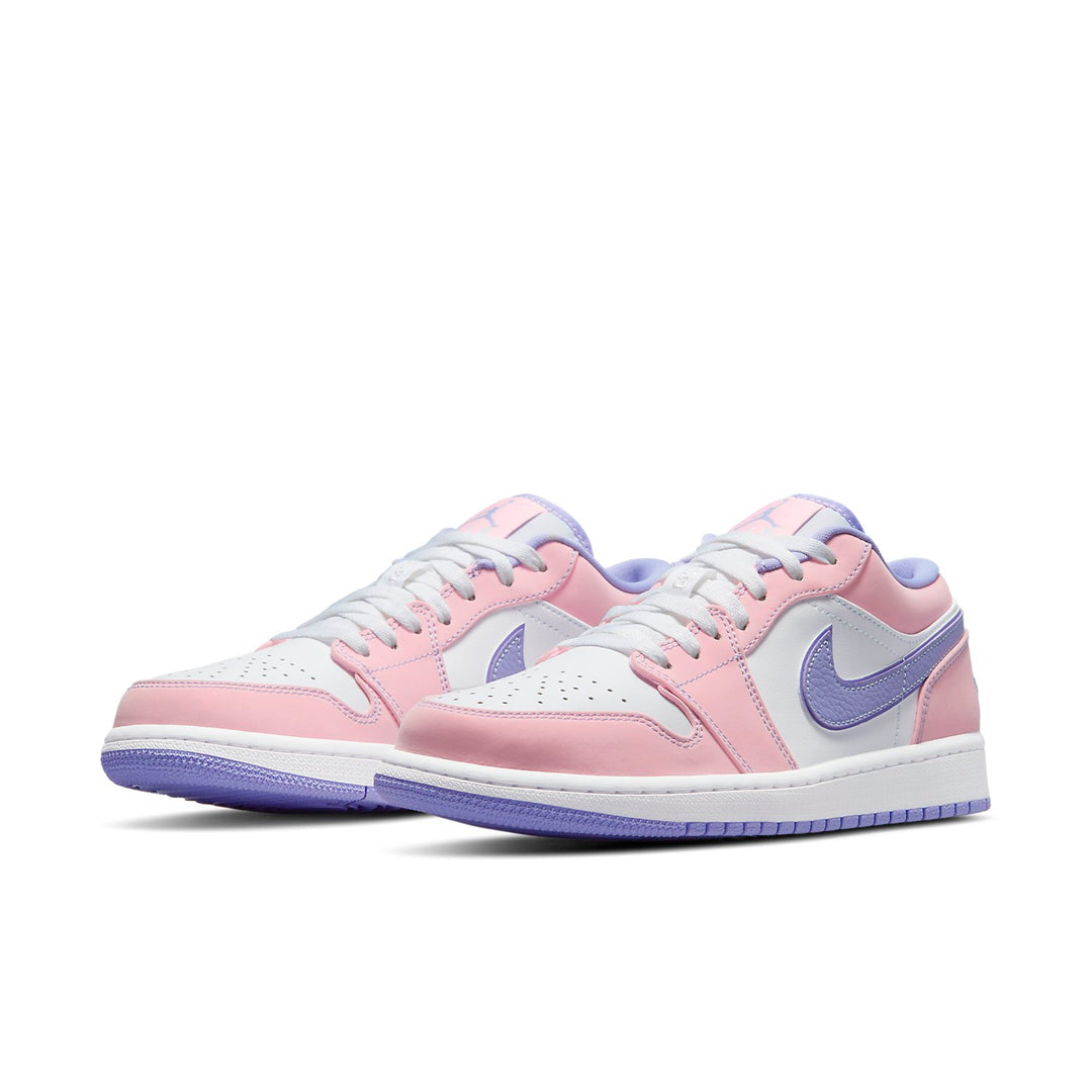 Nike Air Jordan 1 Low SE Arctic Punch Sneakers - White/Pink Purple Pulse - Pastel Leather Upper, Sizes 3-9 UK