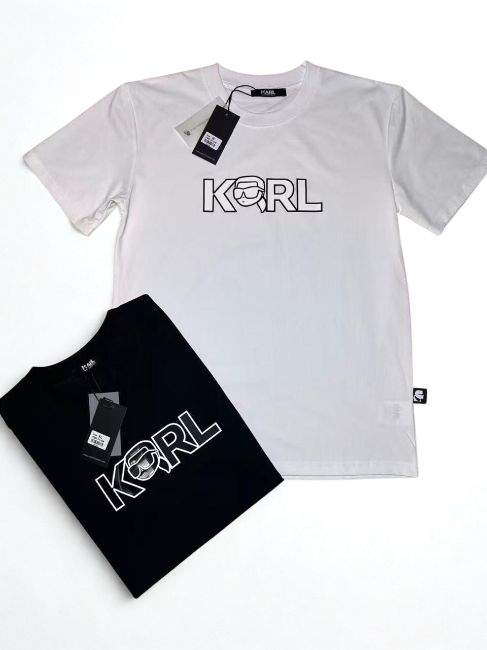 Karl Lagerfeld KARL Logo Cotton T-Shirt - White/Black, M-3XL