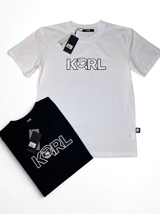 Karl Lagerfeld KARL Logo Cotton T-Shirt - White/Black, M-3XL